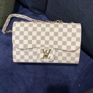 White checkered bag